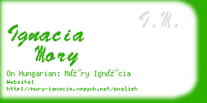 ignacia mory business card